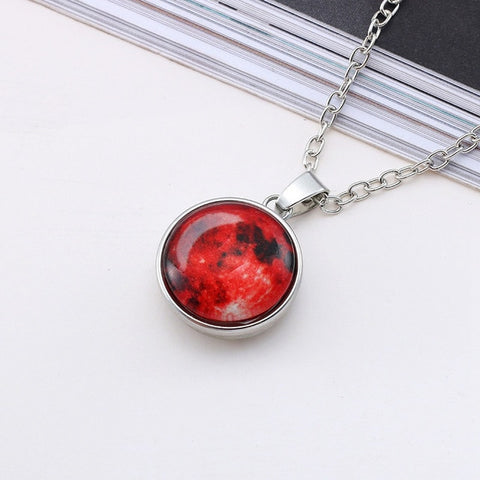 Handmade Glowing Full Moon Necklace